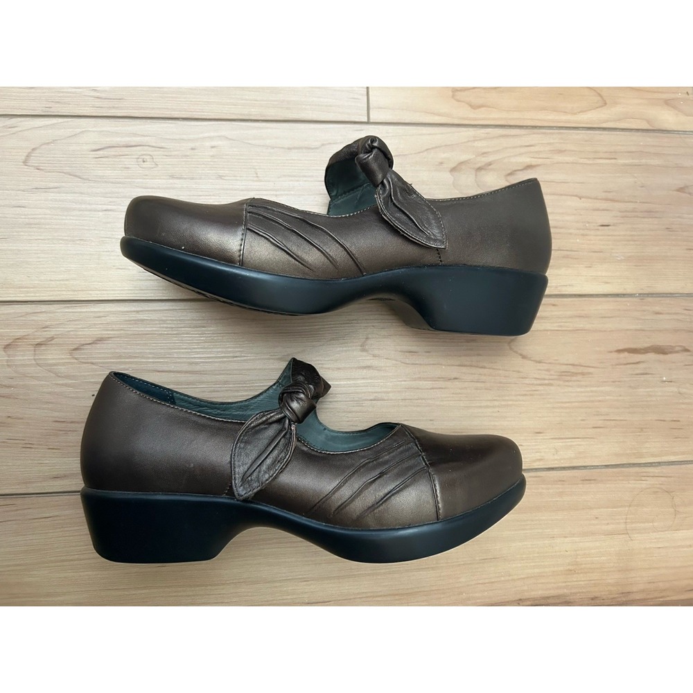 DANSKO Mary Jane Clogs Size 10 Ainsley Metallic Bronze Leather Shoes